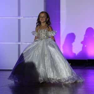 Johnathan Kayne Glittering Silver Formal Dress